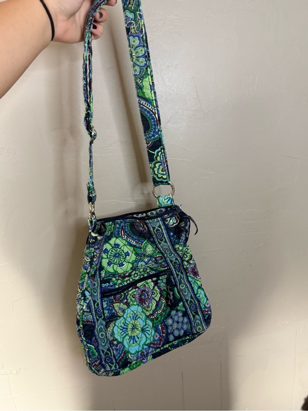 Vera Bradley Green & Blue Quilted Paisley Crossbody